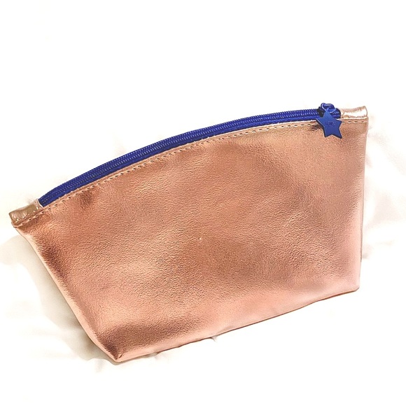 Ipsy Glam Bag Sparkly Metallic Rose Gold Cosmetic Makeup Bag Zip Pouch Clutch - Picture 6 of 13